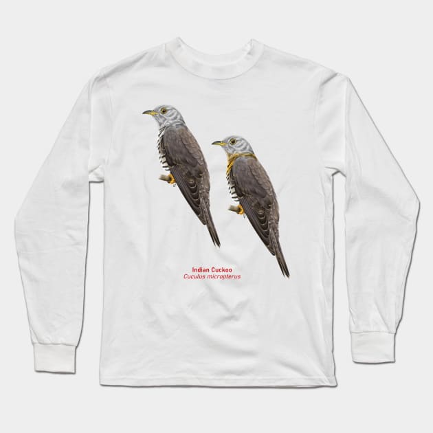 Indian Cuckoo | Cuculus micropterus ⚥ Long Sleeve T-Shirt by bona 